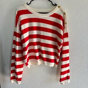 Marled Red and White Sweater
